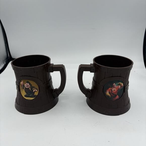 Disney Parks‎ Mugs Cups Gaston LeFou Set of 2 Beauty Beast Tavern Pub Brew E1 - Picture 2 of 11